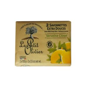 LE PETIT OLIVIER Savonnettes Extra Douces Verveine Citron 2×100 g