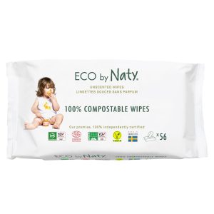 Lingettes douces pour bébé sans parfum 100% eco 56pcs – Naty