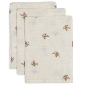 Gants de toilette en gaze de coton Rosehip 3 pièces – Jollein