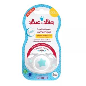 LUC ET LEA SUCETTE NOUVEAU-NE SYMETRIQUE BLEU 0-2 MOIS