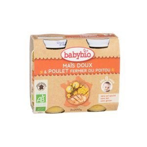 Panade bébé midi maïs doux et poulet fermier 2x200g dès 8 mois – Babybio