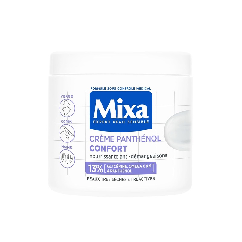 MIXA Creme Panthenol Confort Glycérine + Oméga 6 & 9 + Panthenol 400ml