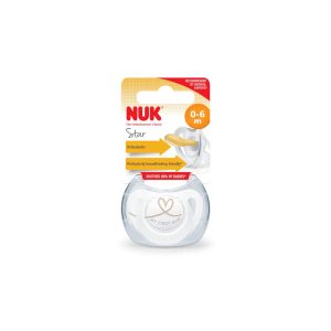 NUK Star Sucette En Silicone Orthodontic 0-6 Mois – Couleur Variable