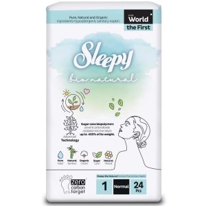Sleepy Bio Natural Premium Plus serviettes hygièniques 1 Normal 24 Pièces