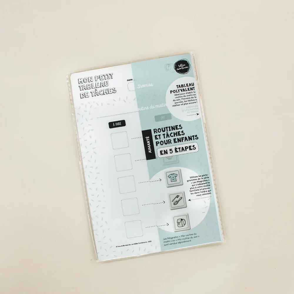 Mon petit tableau de routine/tâches – 5 étapes – Les Belles Combines