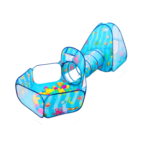 Piscine à balles pour bébé avec tunnel – Bleue