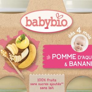 Panade de fruits bébé pomme et banane 2x130g dès 4 mois – Babybio