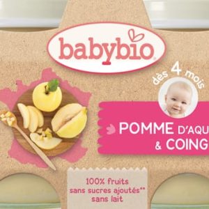 Panade de fruits bébé pomme de France et coing 2x130g dès 4 mois – Babybio