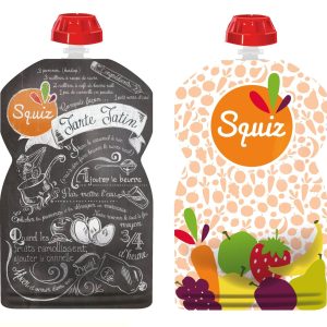 Gourdes réutilisables : fruits (lot de 2) 130ml