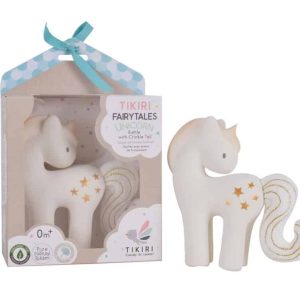 Licorne d’éveil bi-matière en caoutchouc naturel