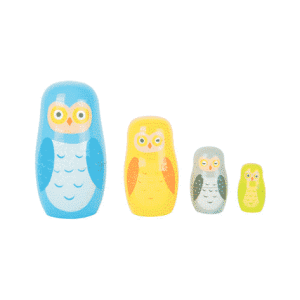 Poupées gigognes “Famille de Chouettes” en bois