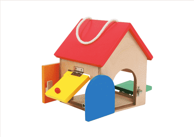 Maison à serrures compacte en bois