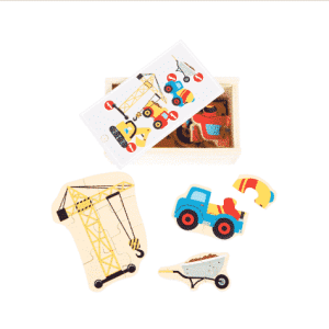 Puzzles “Le monde du chantier” en bois (coffret de 5)