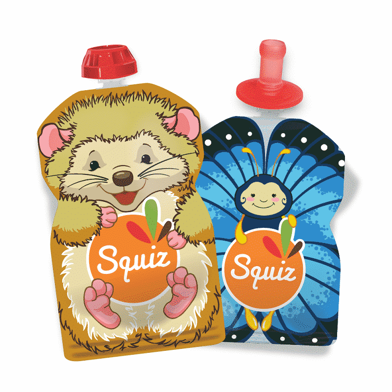 Gourdes réutilisables : Bébé nature (lot de 2 + embout silicone) 130ml