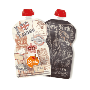 Gourdes réutilisables : Londres/New York (lot de 2) 130ml