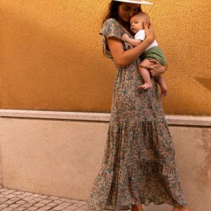 Robe longue de grossesse et d’allaitement Victoria Cache-Cœur