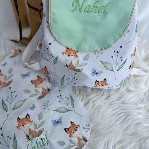 Sac à dos maternelle imperméable aux motifs renards – à personnaliser