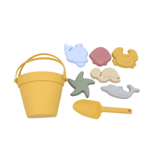 Seau et jouets de plage en Silicone pour enfants – Jaune