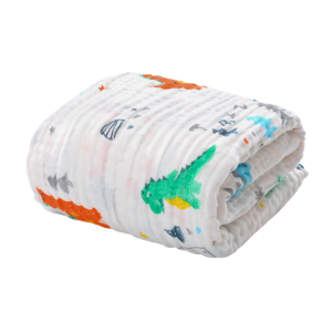 Serviette de bain pour bébé 100% coton – Dinosaure