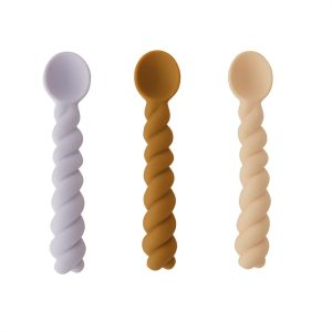 Cuillères en silicone set de 3 lavender/vanilla/light rubber – OYOY