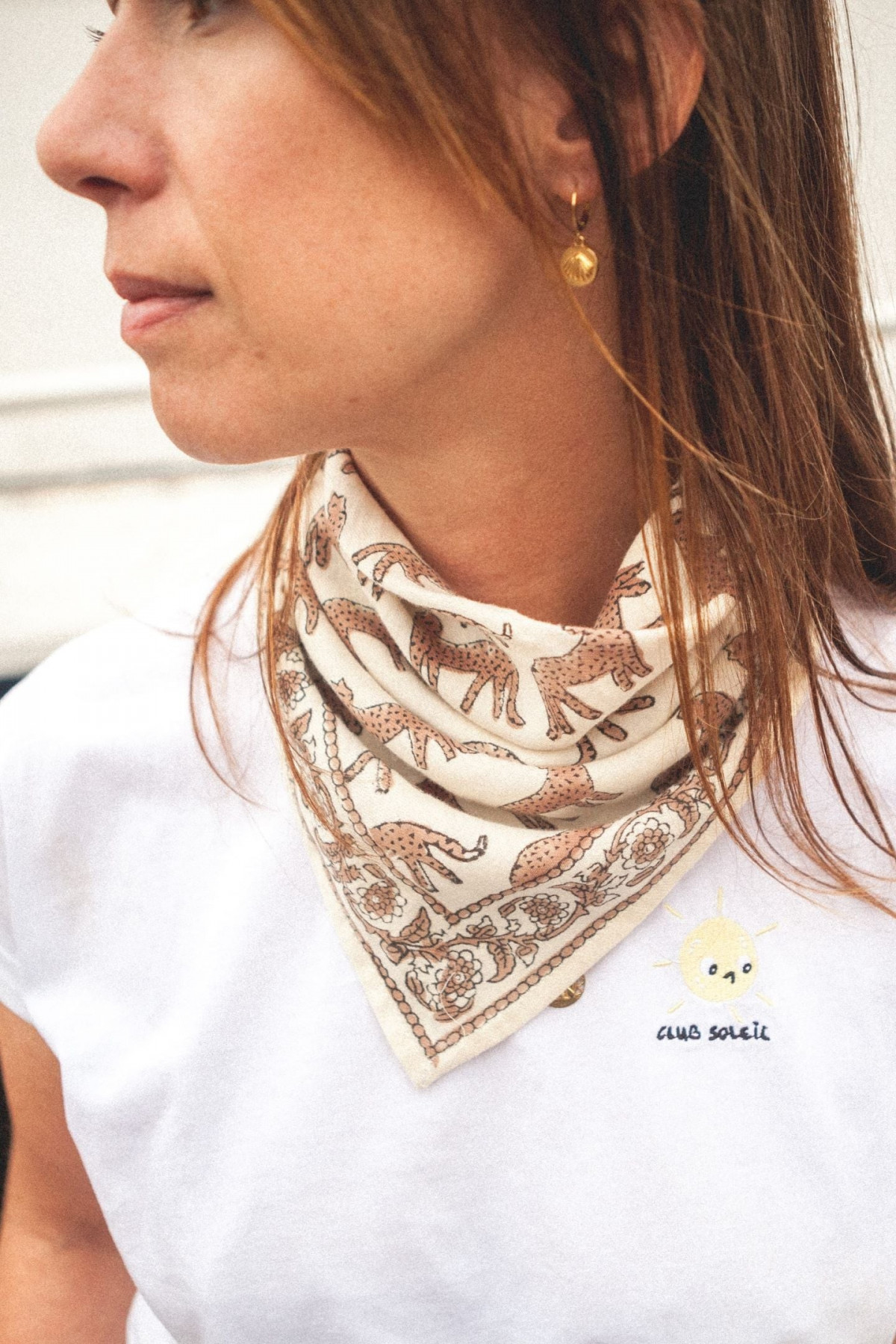 Small Foulard Manika “Bengale” – Latte – Image 2