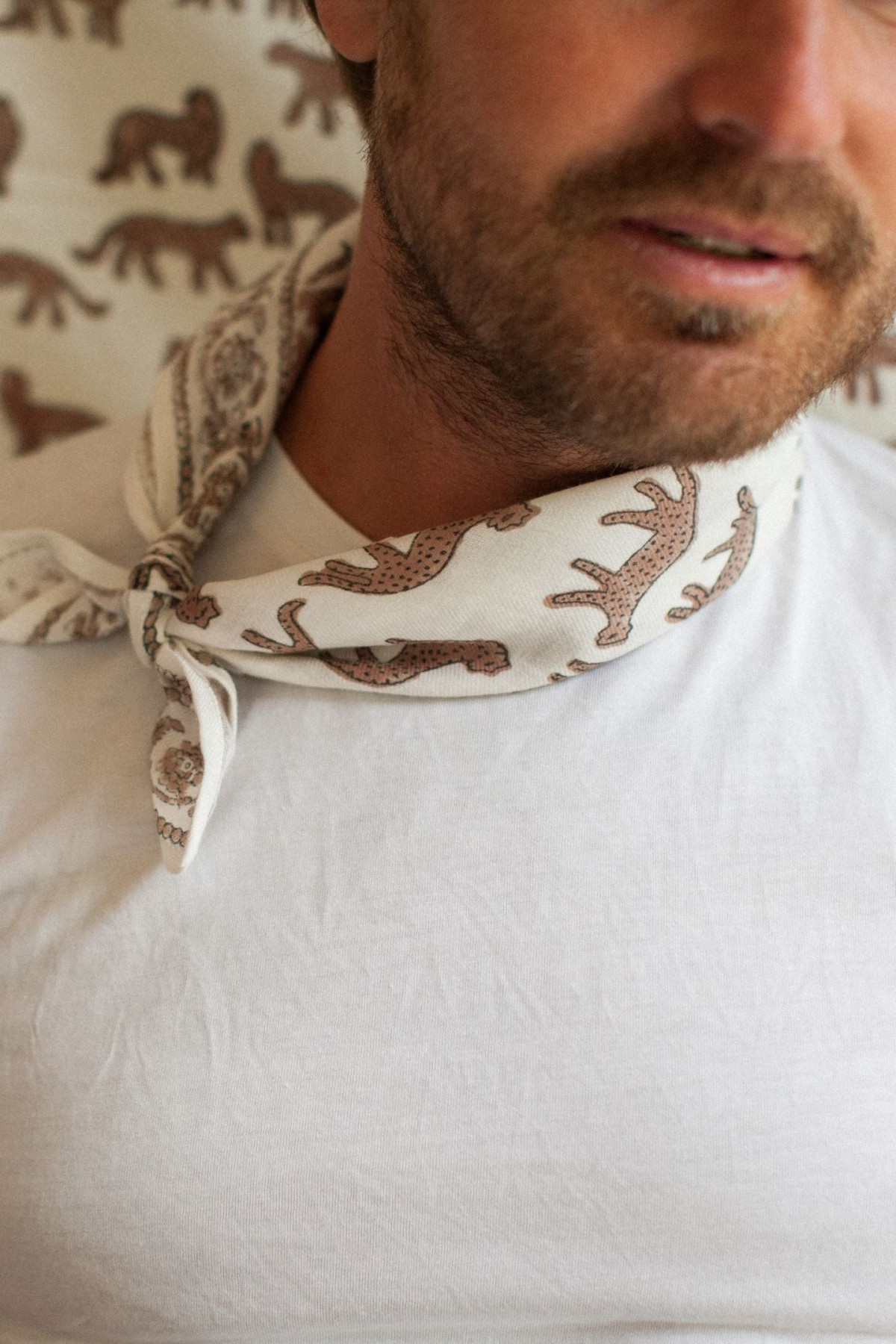 Small Foulard Manika “Bengale” – Latte – Image 4