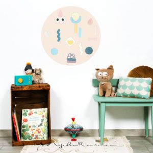 Tableau magnétique repositionnable Rond beige rosé